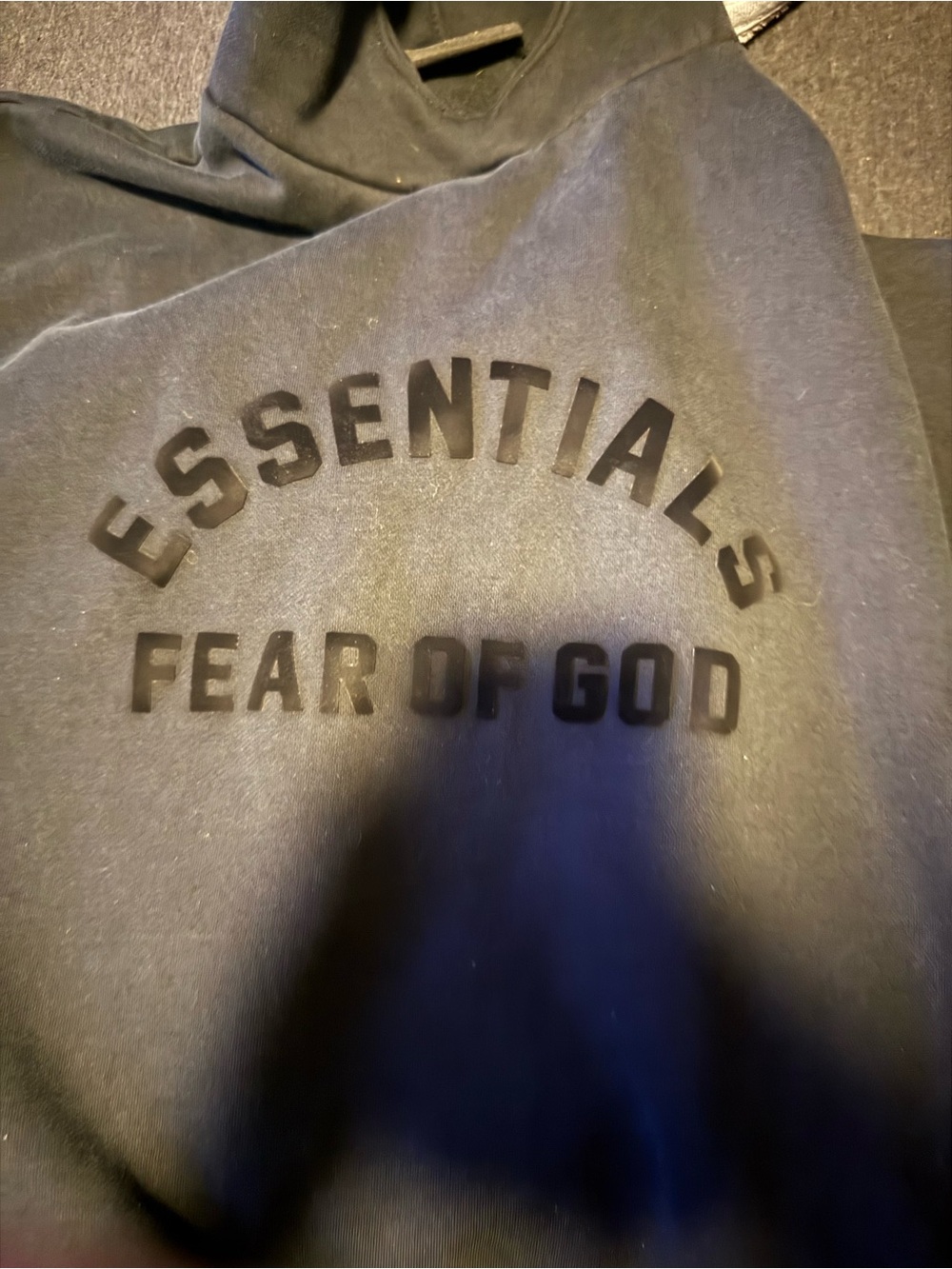 Essentials Black Crewneck Sweatshirt with Subtle Neck Label